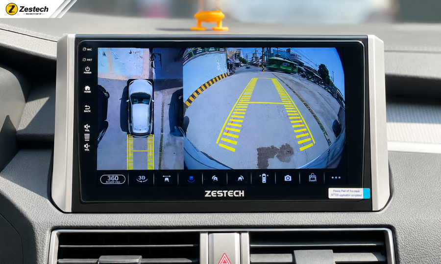 Bật/tắt màn liền cam360 cho ô tô đơn giản bằng cách bấm vào biểu tượng