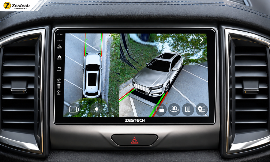 Điều chỉnh chế độ xem 3D trên màn liền camera 360 cho ô tô
