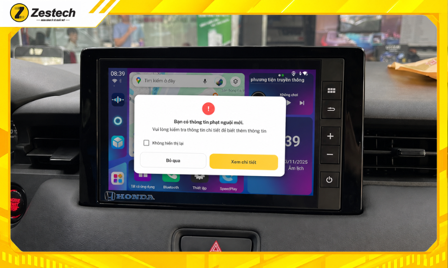 Android Box ô tô cho HR-V 2022-2025 6 Tự động thông báo phạt nguội trên Android Box ô tô cho HR-V 2022-2025