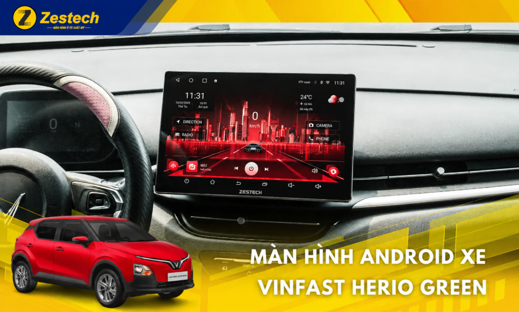 Màn hình ô tô android cho xe Vinfast Herio Green 2026