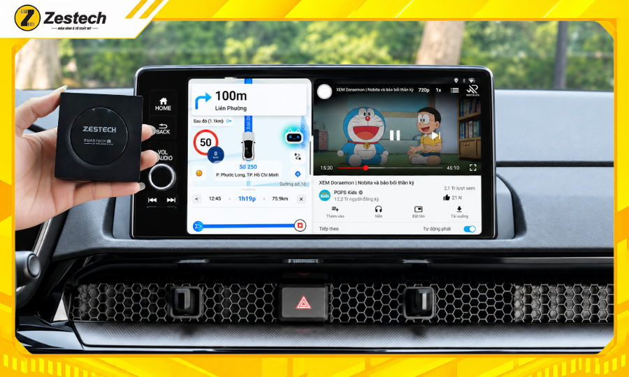 Android Box ô tô cho Honda CR-V 8 Android Box ô tô cho Honda CR-V hỗ trợ đa nhiệm ứng dụng