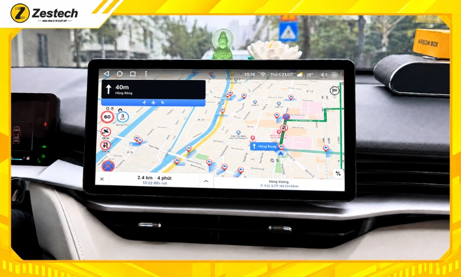 Android Box ô tô cho xe Haval H6 3 Android Box ô tô cho xe Haval H6 - Bản đồ tích hợp cảnh báo giao thông