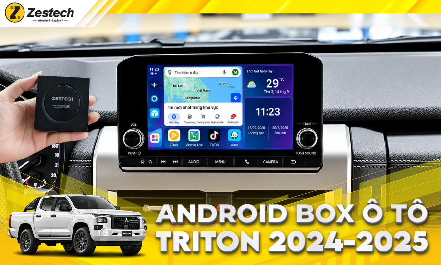 Android Box ô tô cho xe Mitsubishi Triton 2024-2025