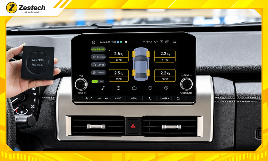 Android Box ô tô cho xe Mitsubishi Triton 6 Android Box ô tô cho xe Mitsubishi Triton tích hợp cảm biến áp suất lốp