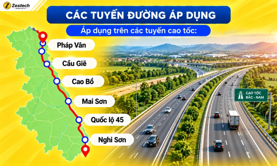 Quy định xử phạt lỗi không giữ khoảng cách an toàn từ 27/8/2026 3 Các tuyến đường cao tốc áp dụng xử phạt lỗi không giữ khoảng cách an toàn