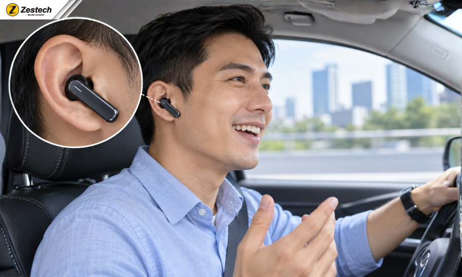Top 3 cách nghe điện thoại khi lái xe ô tô an toàn, đúng luật 3 Sử dụng tai nghe không dây (Bluetooth) là 1 cách nghe điện thoại khi lái xe ô tô
