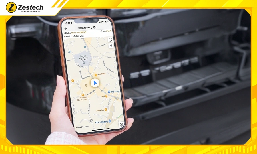 Màn hình ô tô Android cho xe Honda Jazz 10 Định vị xe từ xa với Zestech Tracking trên điện thoại