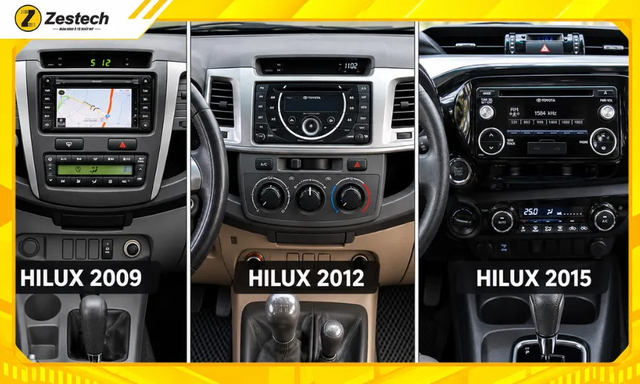 Màn hình Android ô tô cho xe Hilux 2009-2015 1 Hệ thống giải trí nguyên bản trên Hilux 2009-2015