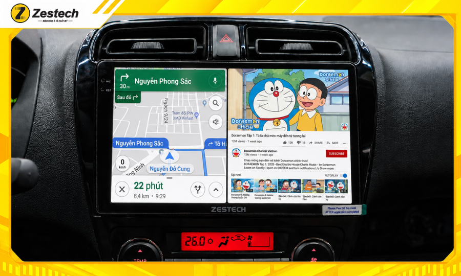 Màn hình Android ô tô cho xe Mitsubishi Attrage chạy đa nhiệm mượt mà