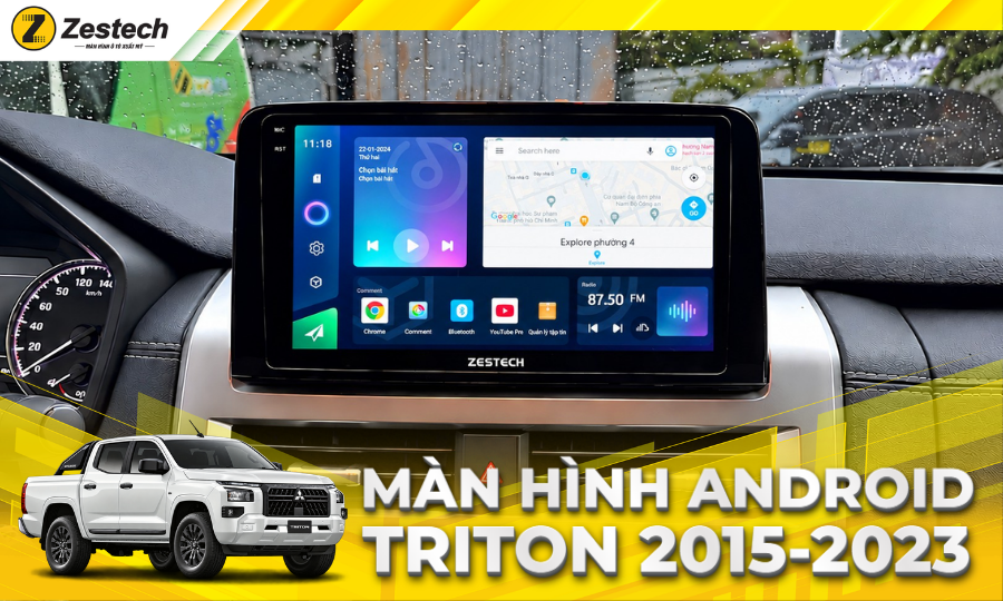 Màn hình Android ô tô cho xe Mitsubishi Triton 2015-2023