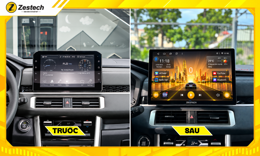 Màn hình Android ô tô cho xe Mitsubishi Xpander 2 Trước và sau khi nâng cấp màn hình Android ô tô cho xe Mitsubishi Xpander