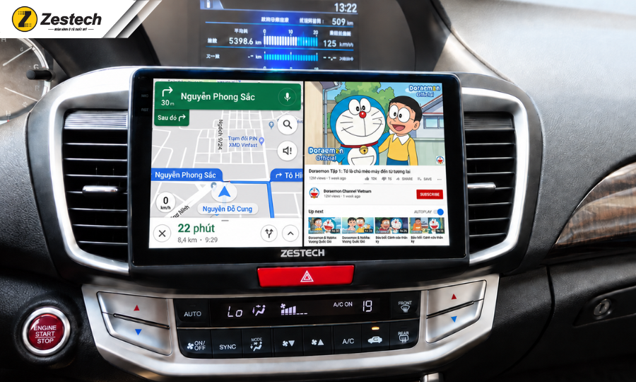 Màn hình ô tô Android cấu hình mạnh, chạy đa nhiệm không giật lag