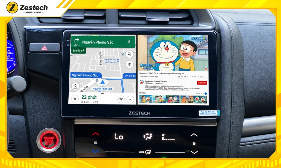 Màn hình ô tô Android cho xe Honda Jazz 7 Màn hình ô tô Android cho xe Honda Jazz chạy đa nhiệm ứng dụng mượt mà