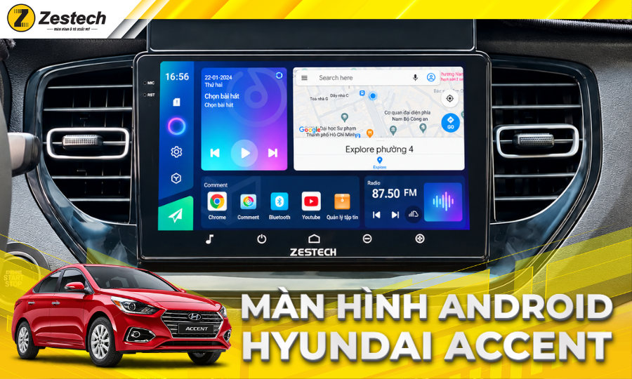 Màn hình ô tô Android cho xe Hyundai Accent