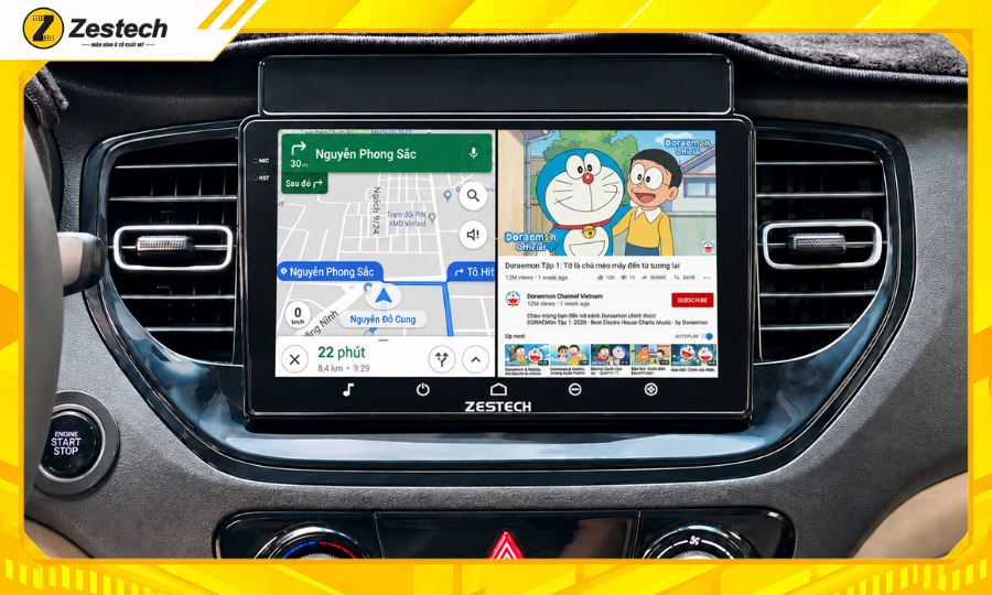 Màn hình ô tô Android cho xe Hyundai Accent 5 Màn hình ô tô Android cho xe Hyundai Accent chạy đa nhiệm ứng dụng