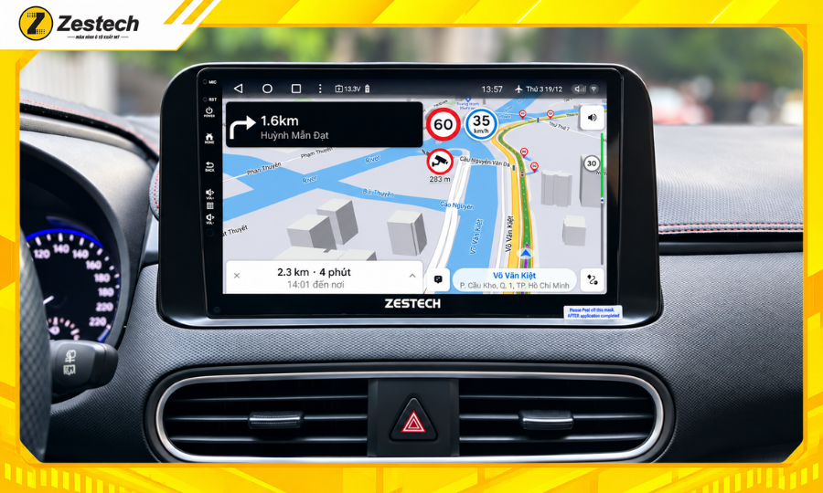 Màn hình ô tô Android cho xe Hyundai Kona 5 Màn hình ô tô Android cho xe Hyundai Kona tích hợp đa dạng bản đồ, cảnh báo giao thông