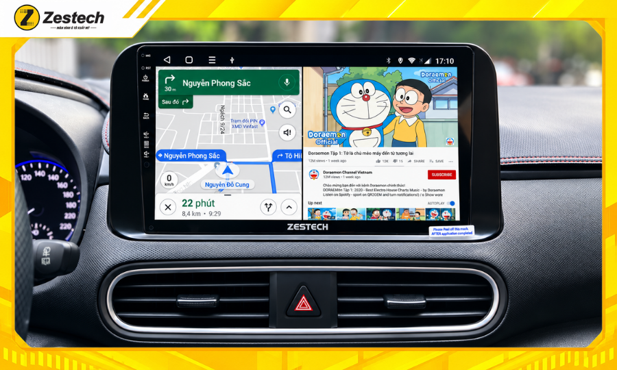 Màn hình ô tô Android cho xe Hyundai Kona 7 Màn hình ô tô Android cho xe Hyundai Kona chạy đa nhiệm ứng dụng mượt mà