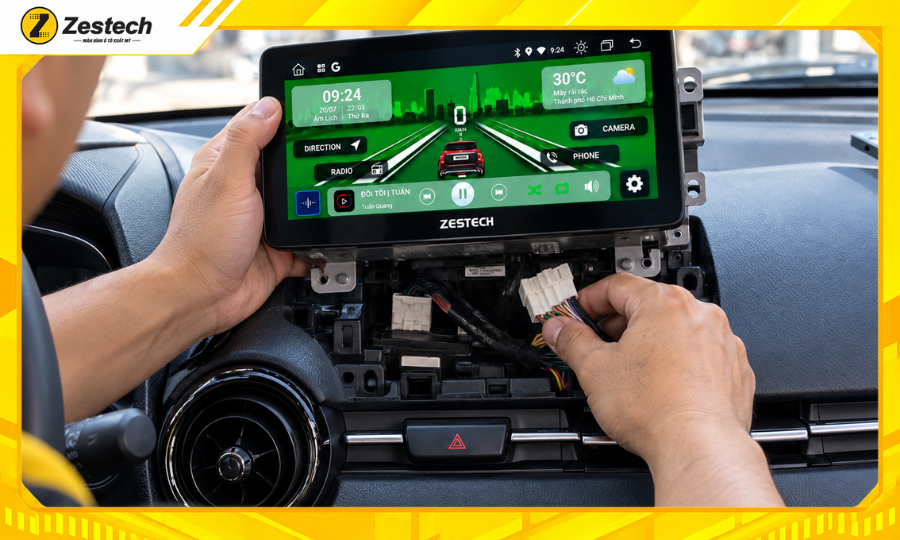 Lắp đặt màn hình ô tô Android cho xe Mazda 2