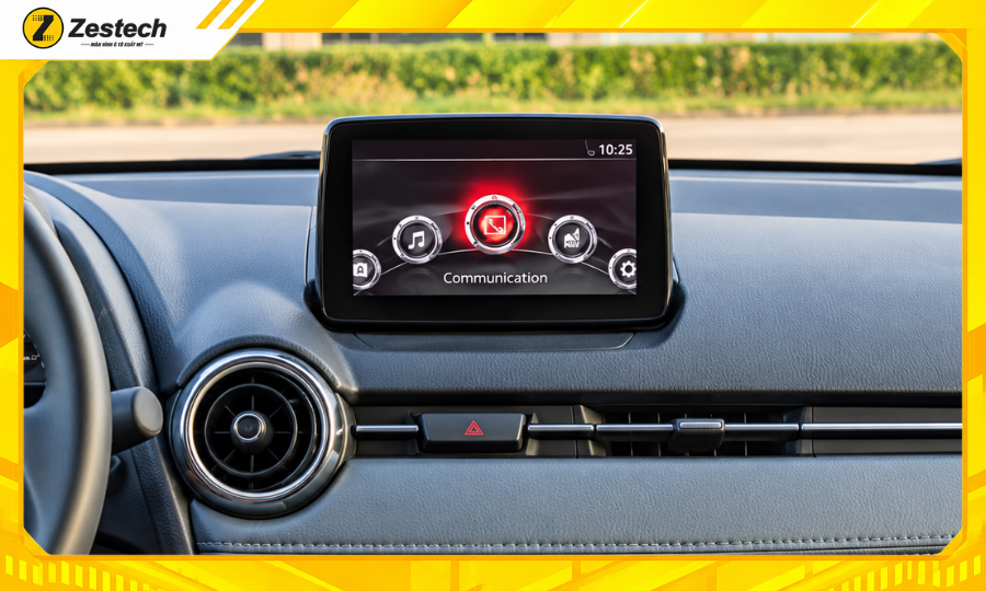 Màn hình zin Mazda 2 thiết kế nhỏ, ít tính năng