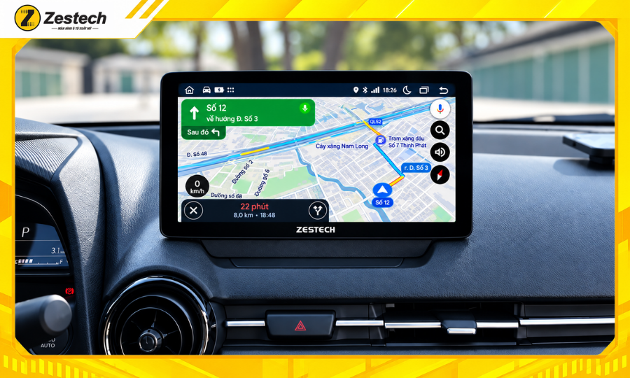 Màn hình ô tô Android cho xe Mazda 2 có đa dạng ứng dụng dẫn đường