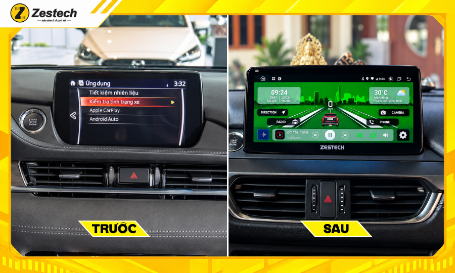 Màn hình ô tô Android cho xe Mazda 6 2 Sau khi nâng cấp màn hình ô tô Android cho xe Mazda 6
