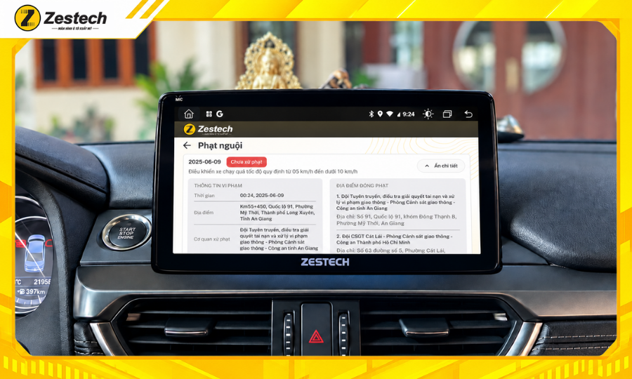 Màn hình ô tô Android cho xe Mazda 6 8 Màn hình ô tô Android cho xe Mazda 6 tự động thông báo phạt nguội