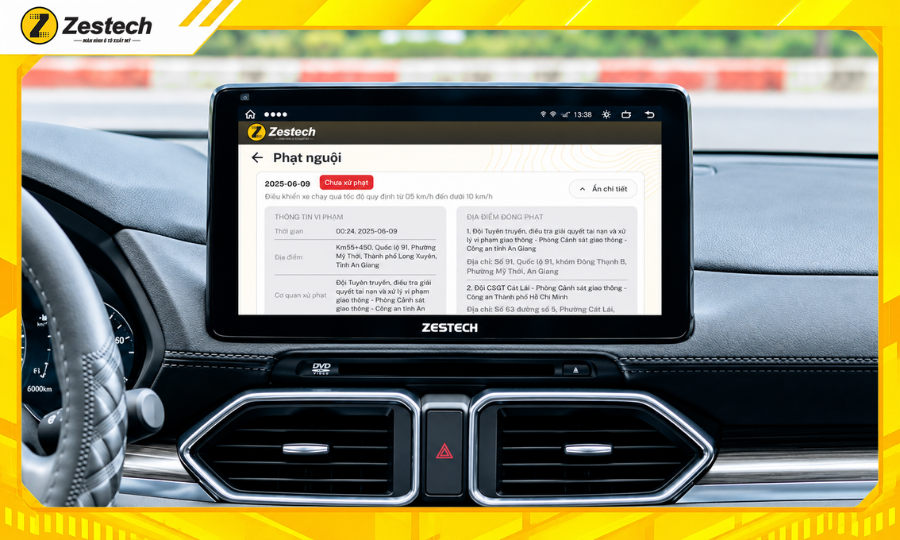 Màn hình ô tô Android cho xe Mazda CX-5 9 Màn hình ô tô Android cho xe Mazda CX-5 tự động thông báo phạt nguội