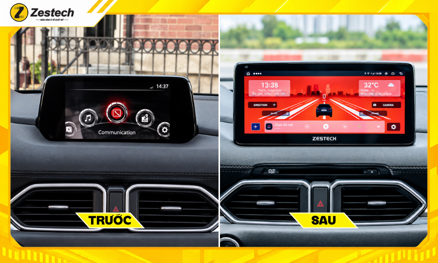 Màn hình ô tô Android cho xe Mazda CX-5 2 Sau khi nâng cấp màn hình ô tô Android cho xe Mazda CX-5