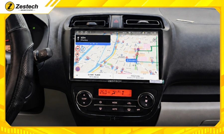 Màn hình ô tô Android cho xe Mitsubishi Mirage 2 Màn hình ô tô Android cho xe Mitsubishi Mirage - Bản đồ cảnh báo giao thông