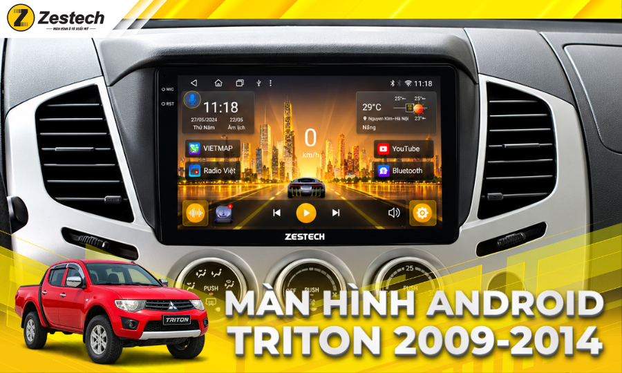 Màn hình ô tô Android cho xe Mitsubishi Triton 2009-2014