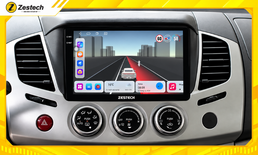 Công nghệ AI ADAS trên màn hình ô tô Android cho xe Mitsubishi Triton 2009-2014