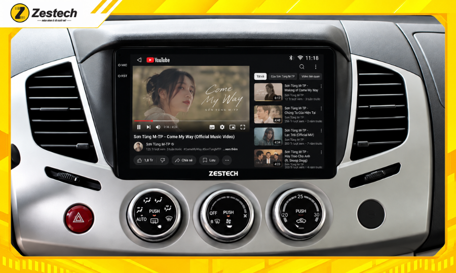 Giải trí trên màn hình ô tô Android cho xe Mitsubishi Triton 2011