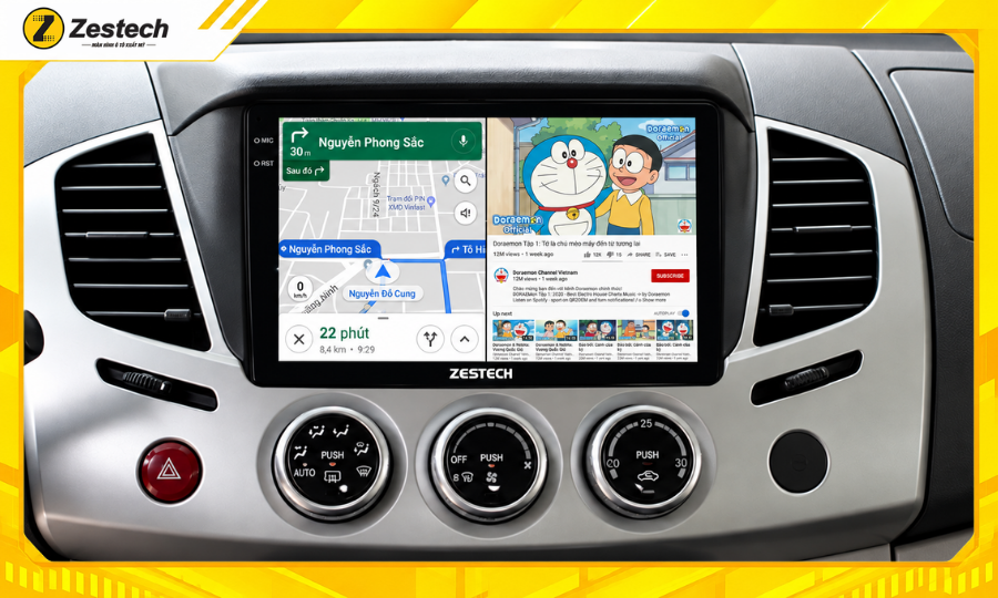 Màn hình ô tô Android cho xe Mitsubishi Triton 2012 chạy đa nhiệm ứng dụng