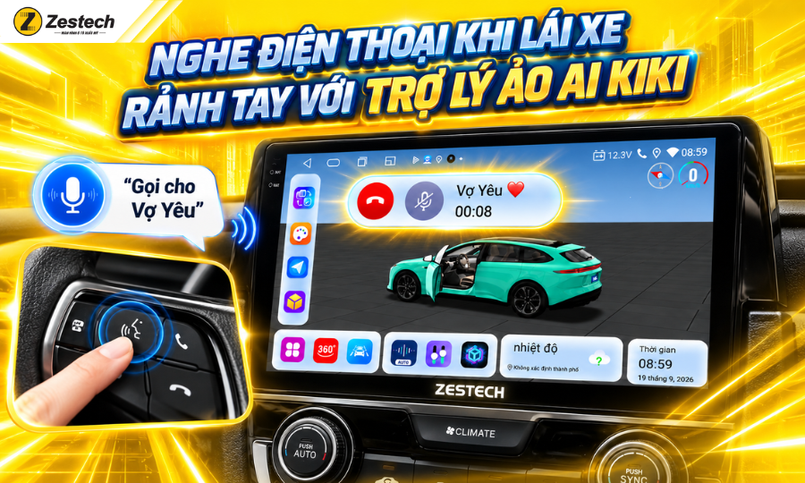 Trợ lý AI KIKI Zestech – Nghe điện thoại khi lái xe đúng luật