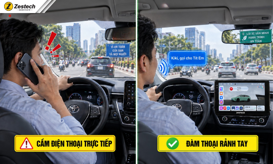 Lỗi nghe điện thoại khi lái ô tô phạt bao nhiêu theo Nghị định 168 3 Phân biệt cầm điện thoại trực tiếp và đàm thoại rảnh tay