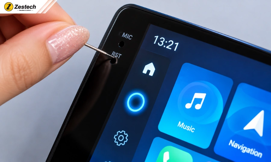 Hướng dẫn cách reset màn hình Android ô tô dễ dàng nhất 6 Reset màn hình Android ô tô bằng nút RST