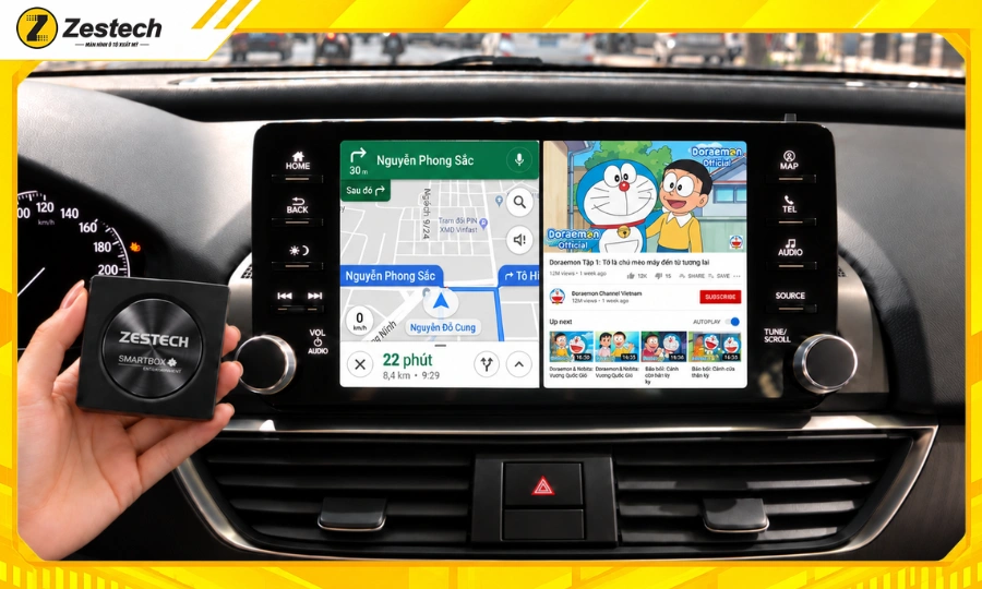 Android Box cho xe Honda Accord chạy đa nhiệm mượt mà