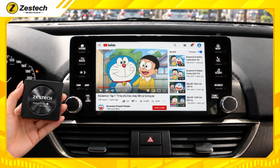 Android Box cho xe Honda Accord mở rộng kho giải trí đa phương tiện
