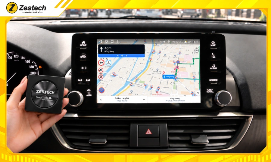 Android Box cho xe Honda Accord tích hợp đa dạng bản đồ dẫn đường thông minh