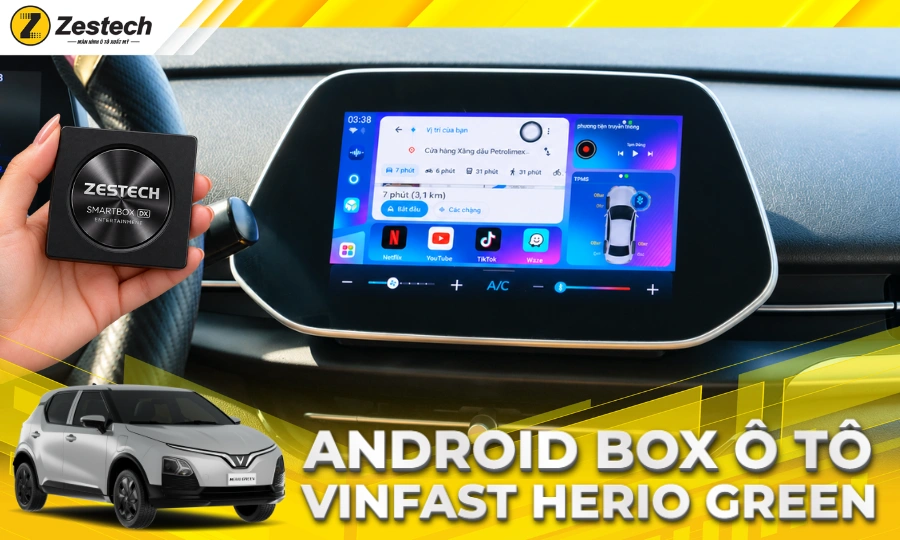 Android Box cho xe Vinfast Herio Green
