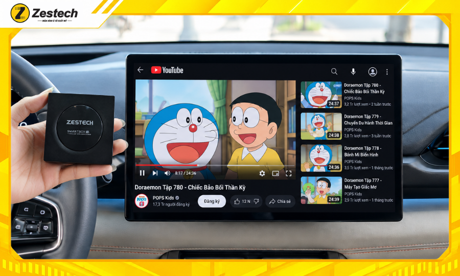 Xem Youtube trên Android Box ô tô cho xe BYD Atto 3