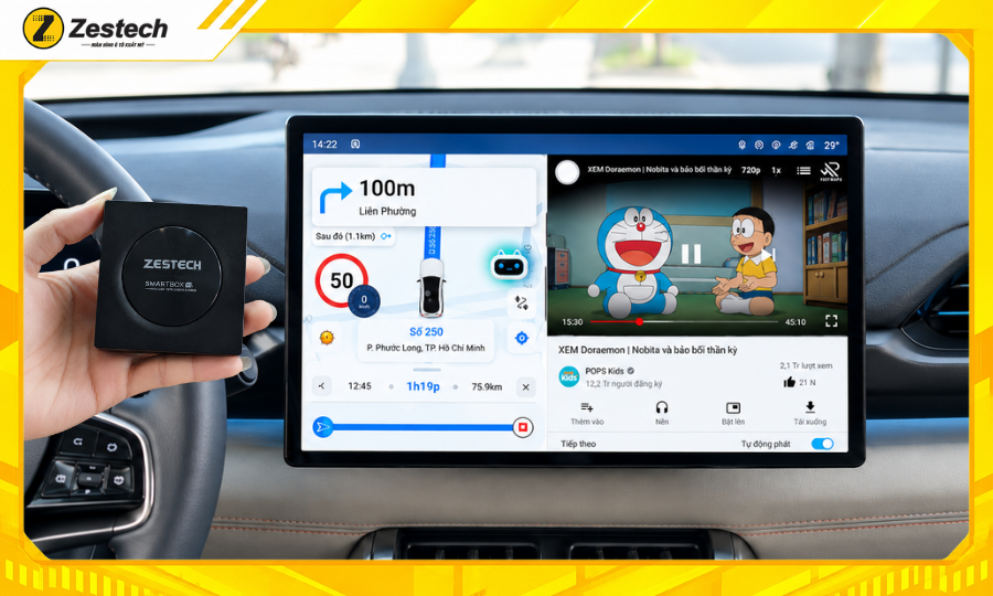 Android Box ô tô cho xe BYD Atto 3 hỗ trợ đa nhiệm ứng dụng