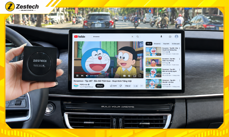 Android Box ô tô cho xe BYD M6 4 Xem Youtube với Android Box ô tô cho xe BYD M6