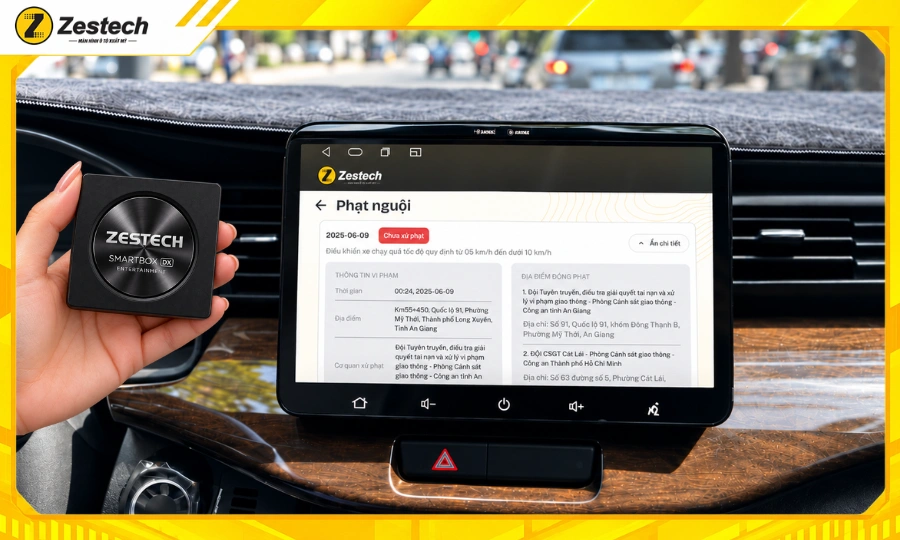 Android Box ô tô cho xe Ertiga 2023-2024 tự động thông báo & kiểm tra phạt nguội