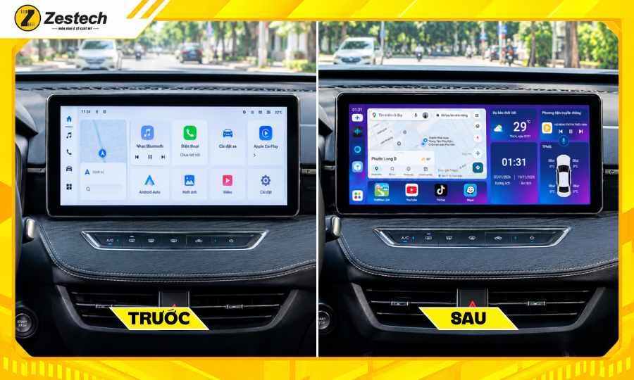 Android Box ô tô cho xe HAVAL Jolion 9 Trước và sau khi lắp đặt Android Box ô tô cho xe HAVAL Jolion