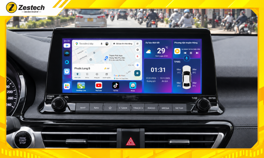 Android Box ô tô cho xe Kia Seltos 2020-2023 3 Giao diện chính Android Box ô tô cho xe Kia Seltos 2020-2023