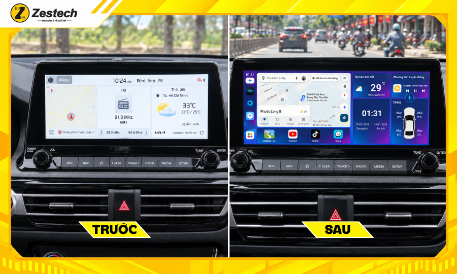 Android Box ô tô cho xe Kia Seltos 2020-2023 2 Sau khi nâng cấp Android Box ô tô cho xe Kia Seltos 2020-2023