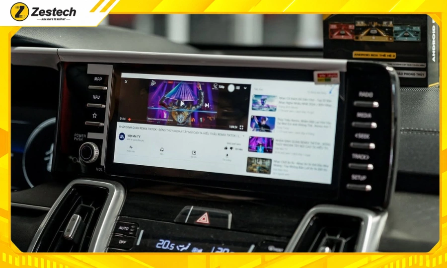 Android Box ô tô cho xe Kia Sorento 2024-2025 sở hữu kho giải trí không giới hạn