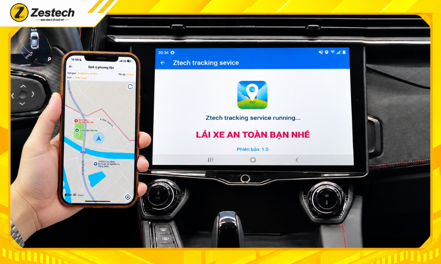 Android Box ô tô cho xe LYNK&CO 01 7 App định vị quản lý xe từ xa Zestech Tracking