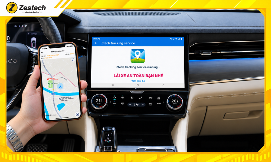 Định vị, quản lý xe từ xa với Android Box ô tô cho xe LYNK&CO 09